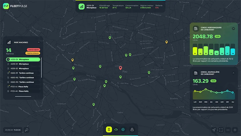 Fleet Pulse - Interface site de gestion de parc machines