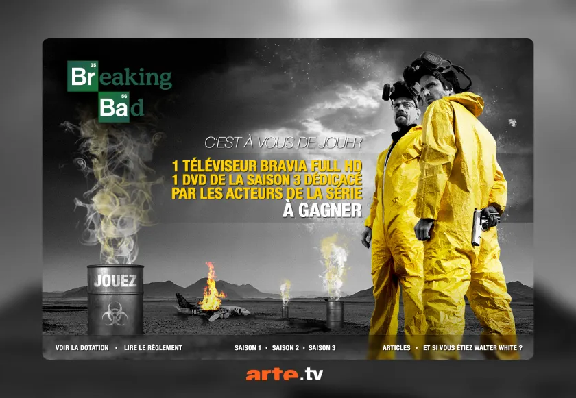 Breaking Bad - Minisite jeu concours lors de la sortie de saison 4 sur ARTE