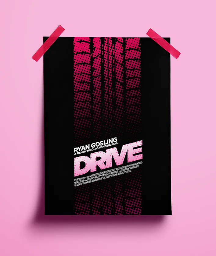 Drive - Recréation de l'affiche du long métrage de Nicolas Winding Refn