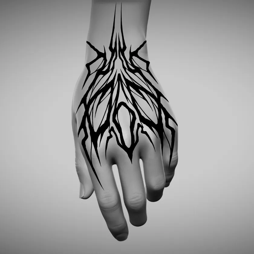 Dessin tatouage neo tribal du nombre 666